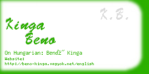 kinga beno business card